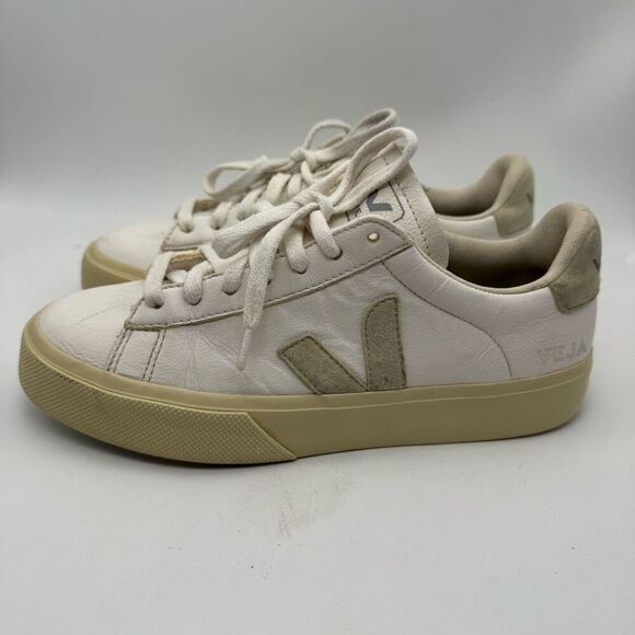 Veja Campo‎ Low Chromefree Leather White Natural Women's Size 7 - Picture 3 of 5